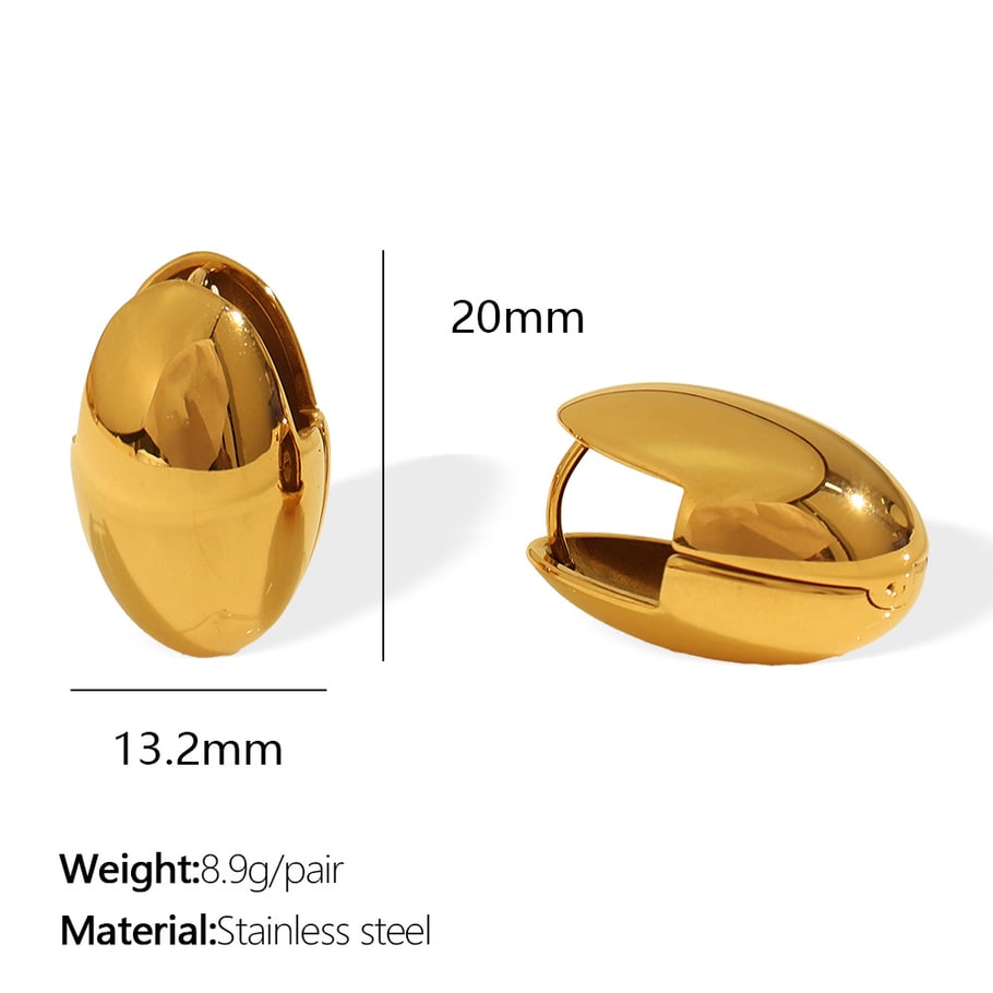 1 Pair Simple Series Simple Solid Color Stainless Steel 18K Gold Plated Women Drop Earrings Picture2