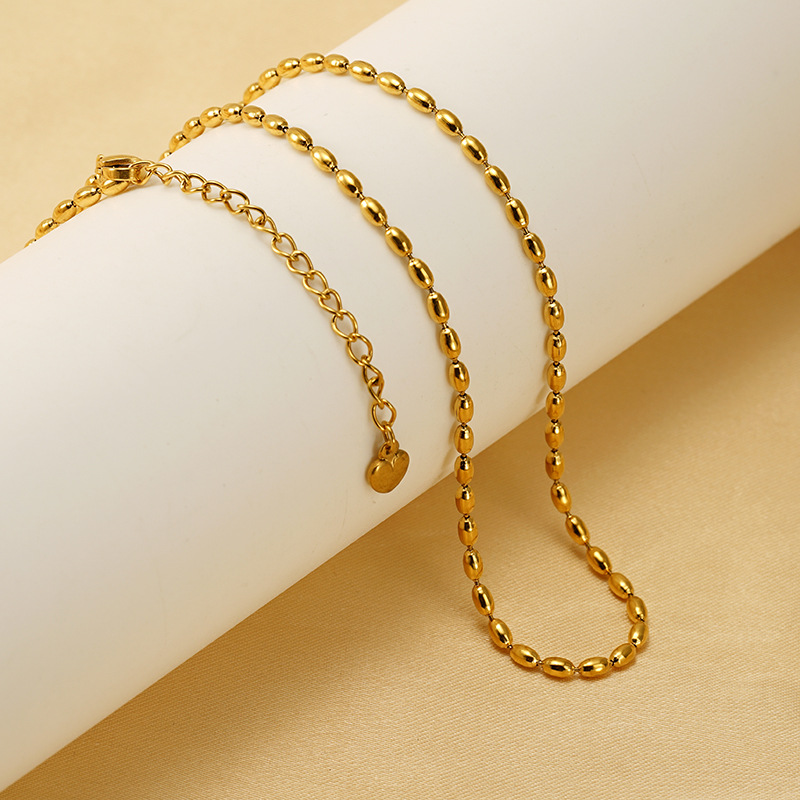 1 Stück Simple Series Simple Edelstahl 18 Karat vergoldet Unisex Kettenhalsketten 