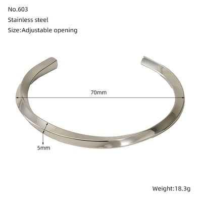 1 stück simple series simple edelstahl  vergoldete unisex armreifen h5 Bild2