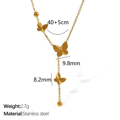 1 Piece Simple Series Simple Animal Stainless Steel 18K Gold Plated Women Pendant Necklaces h5 Picture2