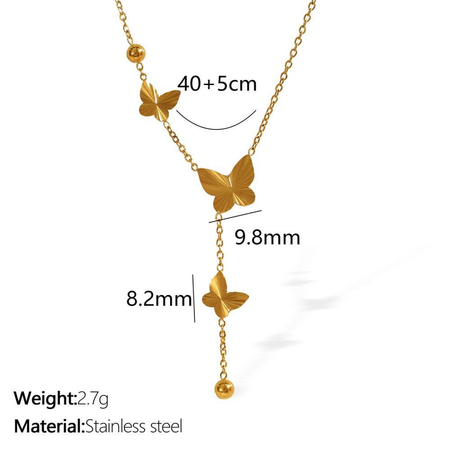 1 Piece Simple Series Simple Animal Stainless Steel 18K Gold Plated Women Pendant Necklaces Picture2