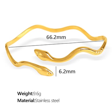 1 Piece Simple Series Punk Animal Stainless Steel 18K Gold Plated Women Bangles h5 Picture2