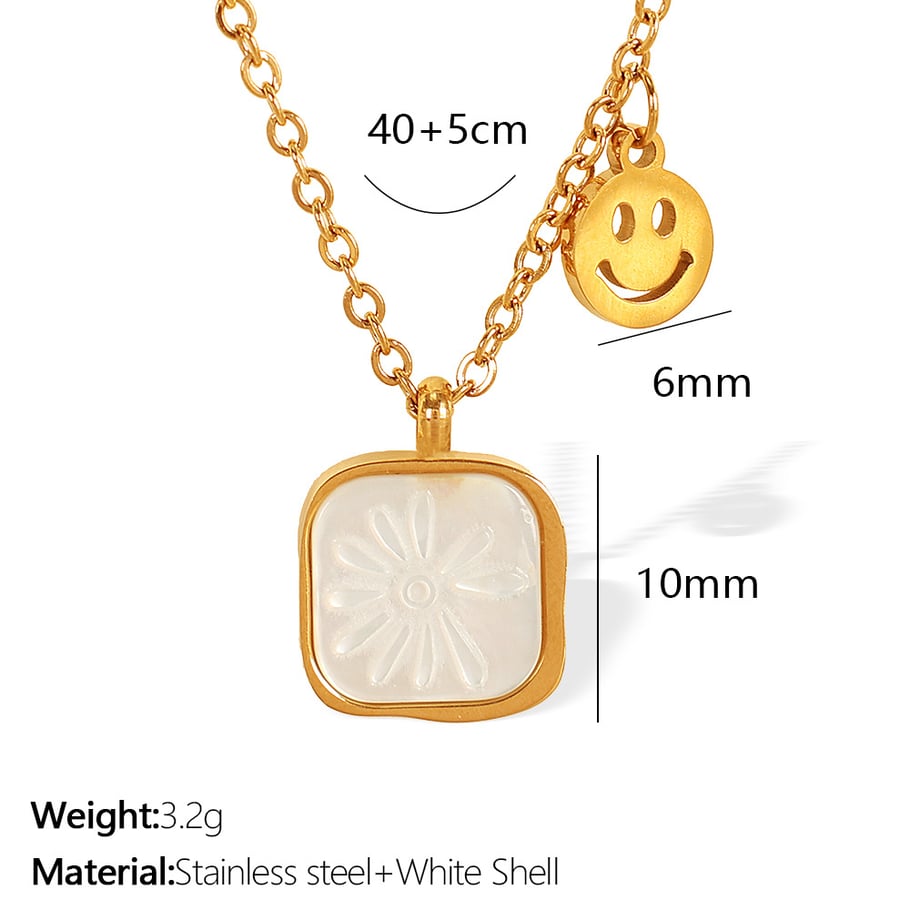 1 Piece Simple Series Simple Cartoon Stainless Steel 18K Gold Plated Women Pendant Necklaces Picture2