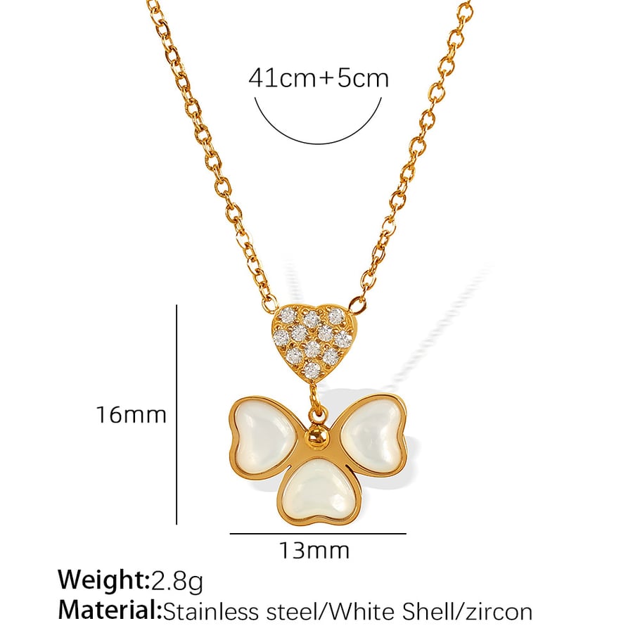 1 Piece Simple Series Simple Geometric Stainless Steel 18K Gold Plated Rhinestone Women Pendant Necklaces Picture2