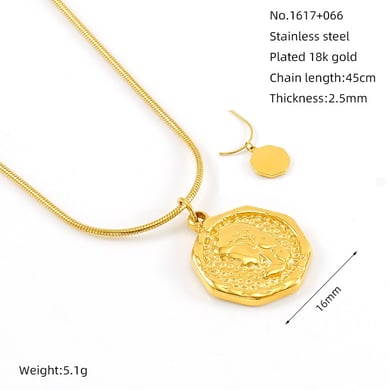 1 Piece Simple Series Classic Cross Stainless Steel 18K Gold Plated Women Pendant Necklaces h5 Picture2