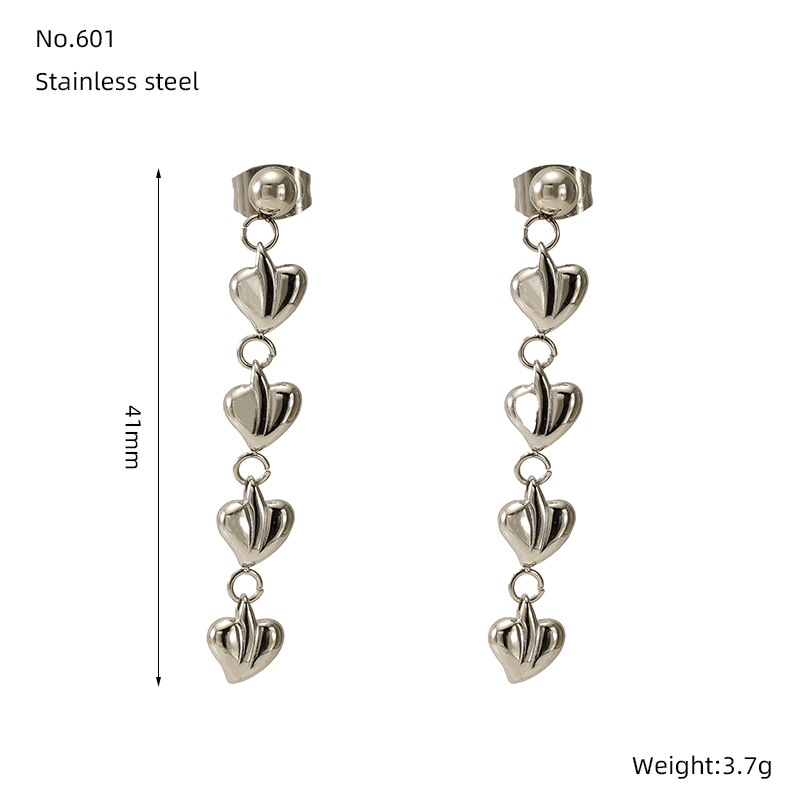 1 Paar Simple Series Klassische Quaste Edelstahl 18 Karat vergoldet Damen Tropfenohrringe Bild2