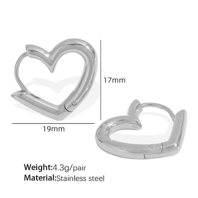 1 Paar Creolen aus der Simple Series Simple Heart aus Edelstahl mit 18 Karat Vergoldung für Damen h5 Bild2