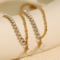 XL301 White Zircon Gold Necklace 