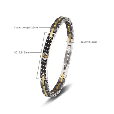 1 Pair Simple Series Retro Geometric Stainless Steel Men's Bracelets h5 Picture2