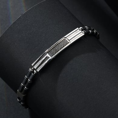 1 Paar einfache geometrische Edelstahl-Herrenarmbänder der Simple-Serie h5 