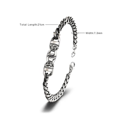 1 Paar Herrenarmbänder aus Edelstahl im Retro-Stil der Simple Series mit geometrischem Muster h5 Bild2
