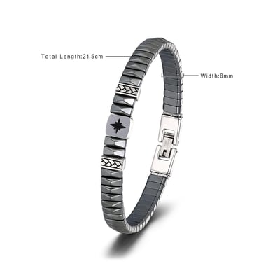 1 Paar einfache geometrische Edelstahl-Herrenarmbänder der Simple-Serie h5 Bild2