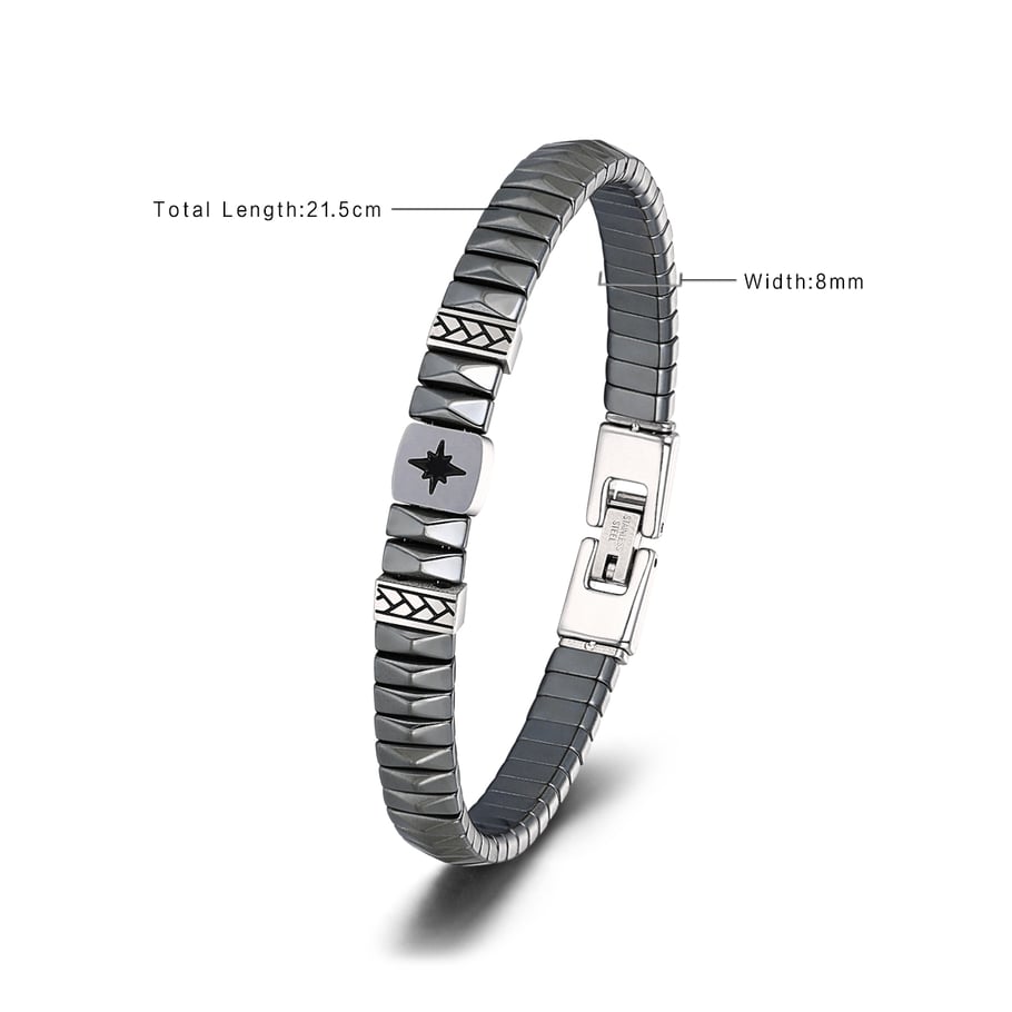 1 Paar einfache geometrische Edelstahl-Herrenarmbänder der Simple-Serie Bild2