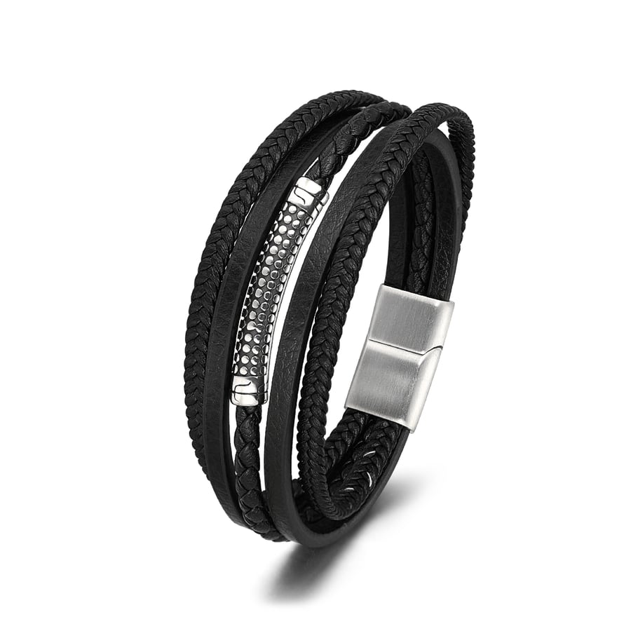 1 Paar Simple Series Retro Geometrische Lederarmbänder für Herren 