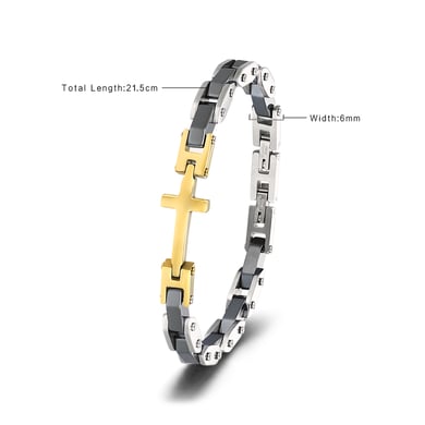 1 Paar Simple Series Simple Cross Edelstahl Herrenarmbänder h5 Bild2
