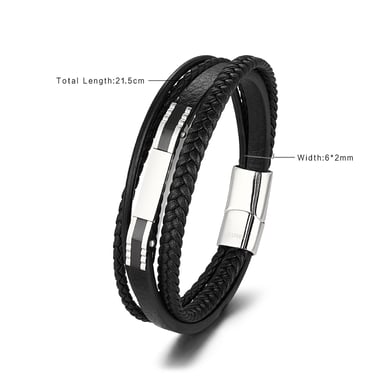 1 Paar Simple Series Retro Geometrische Lederarmbänder für Herren h5 Bild2