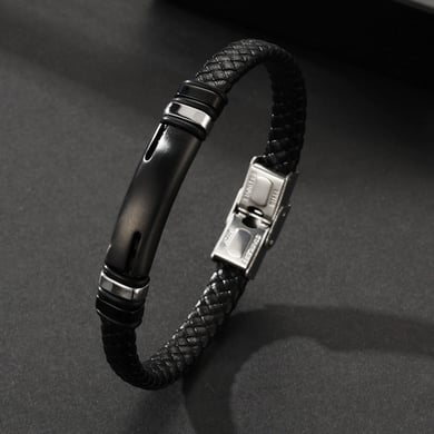 1 Paar Simple Series Einfache geometrische Lederarmbänder für Herren h5 