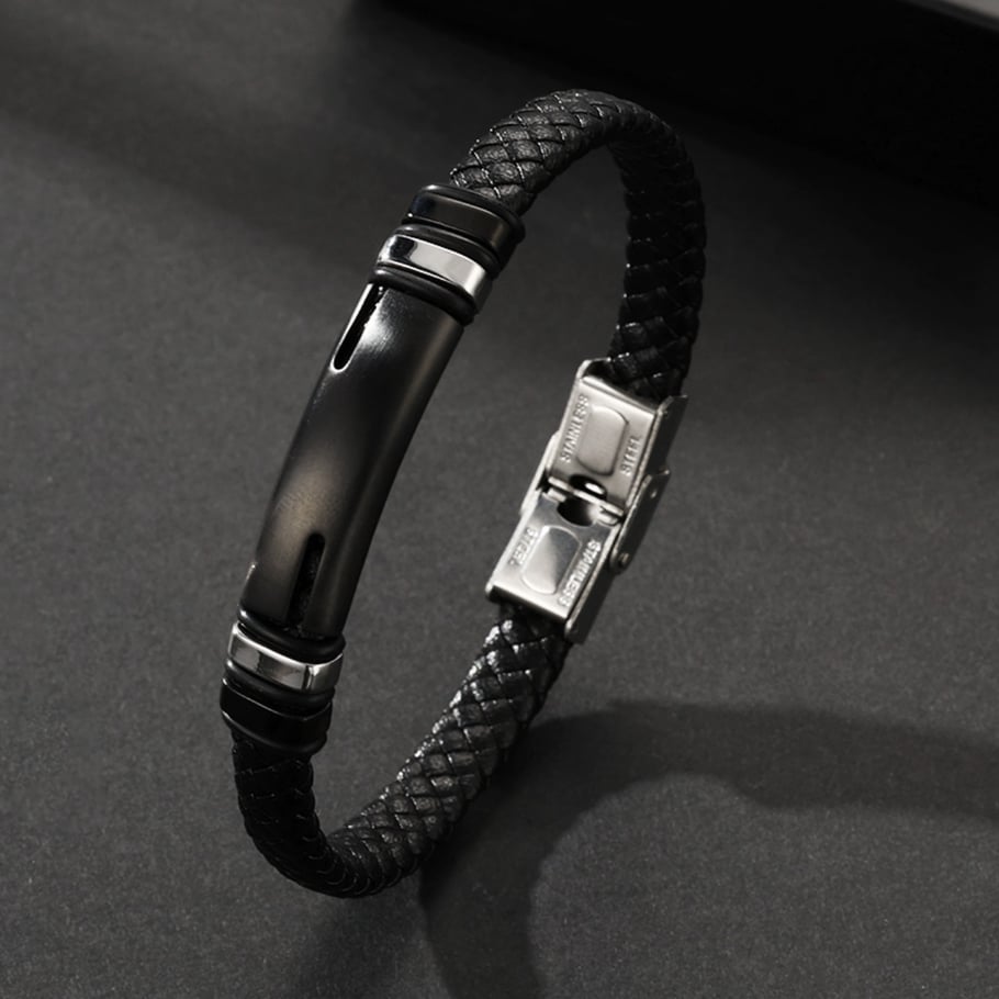 1 Paar Simple Series Einfache geometrische Lederarmbänder für Herren 