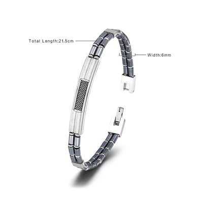 1 Paar einfache geometrische Edelstahl-Herrenarmbänder der Simple-Serie h5 Bild2
