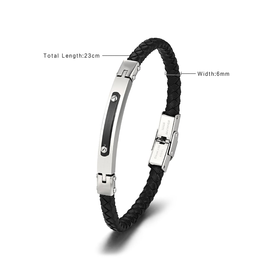 1 Paar Simple Series Einfache geometrische Lederarmbänder für Herren Bild2