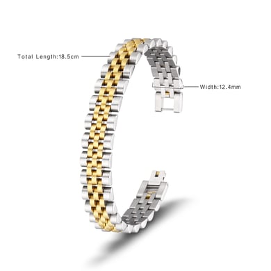 1 Paar Simple Series Klassische geometrische Herrenarmbänder aus Edelstahl h5 Bild2