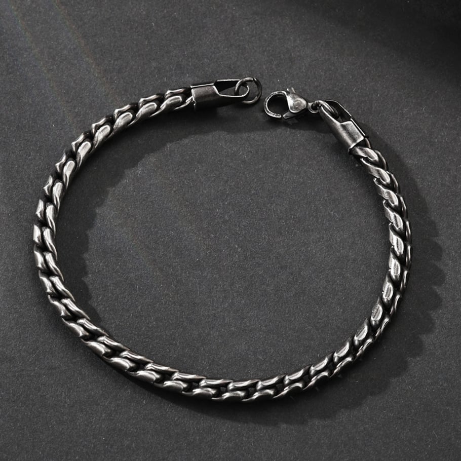 1 Paar Herrenarmbänder aus Edelstahl der Simple Series Classic Twist 