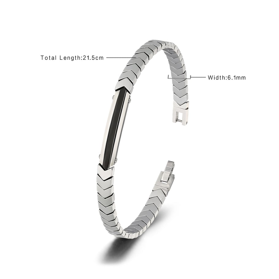 1 Paar einfache geometrische Edelstahl-Herrenarmbänder der Simple-Serie Bild2