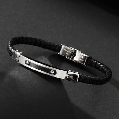 1 Paar Simple Series Einfache geometrische Lederarmbänder für Herren h5 