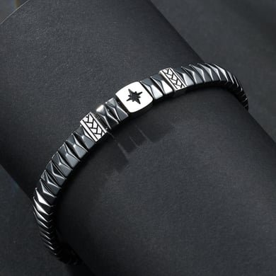 1 Paar einfache geometrische Edelstahl-Herrenarmbänder der Simple-Serie h5 