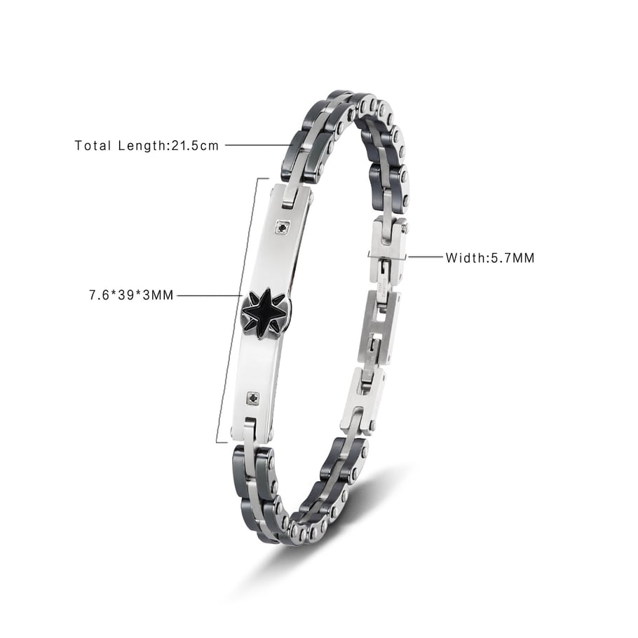 1 Paar einfache geometrische Edelstahl-Herrenarmbänder der Simple-Serie Bild2
