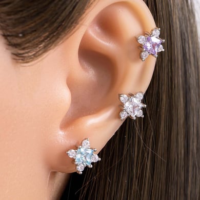 1 Pair Simple Series Simple Geometric Titanium Steel No Plating Material Zircon Women Stud Earrings h5 Picture2
