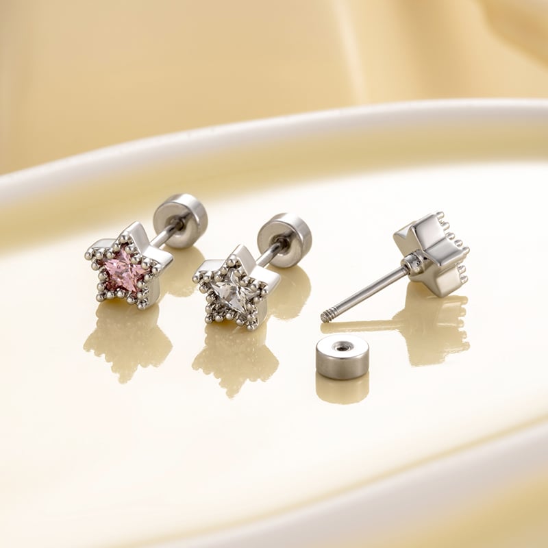 1 Pair Simple Series Classic Geometric Titanium Steel No Plating Material Zircon Women Stud Earrings Picture2