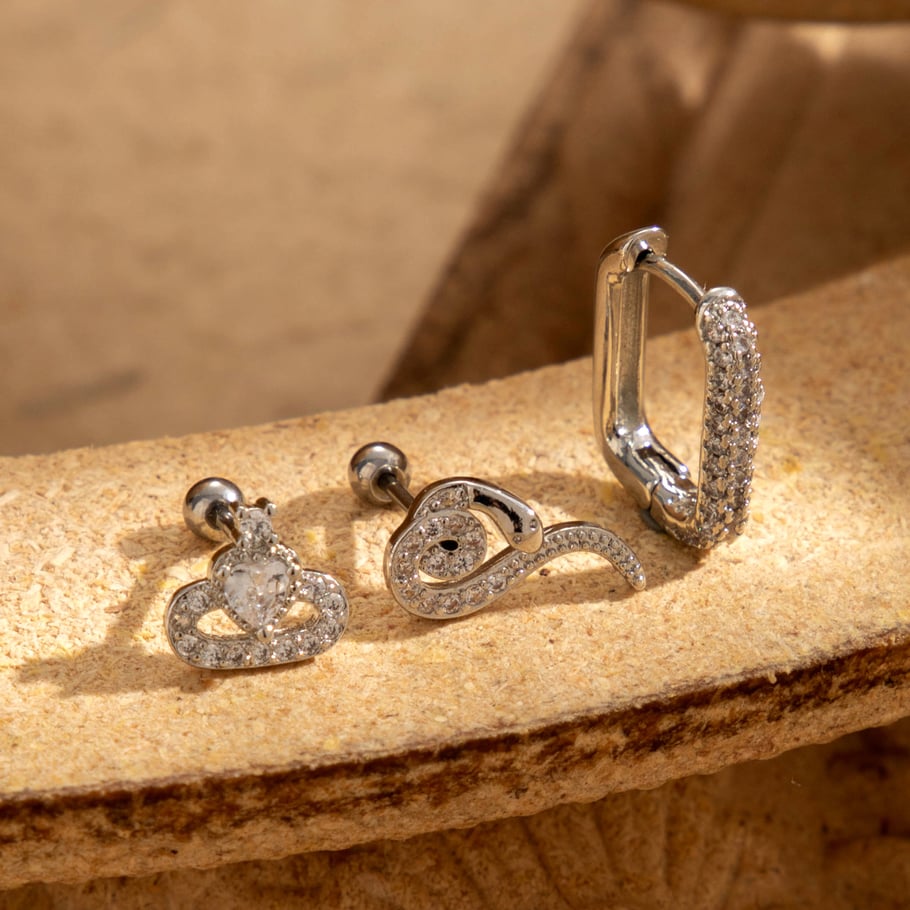 1 Paar Simple Series Klassische Tierkupfer ohne Beschichtungsmaterial Zirkon Damen Ohrstecker Bild2