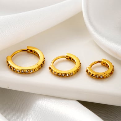 1 Piece Simple Series Simple Geometric Copper No Plating Material Zircon Women Hoop Earrings h5 Picture2