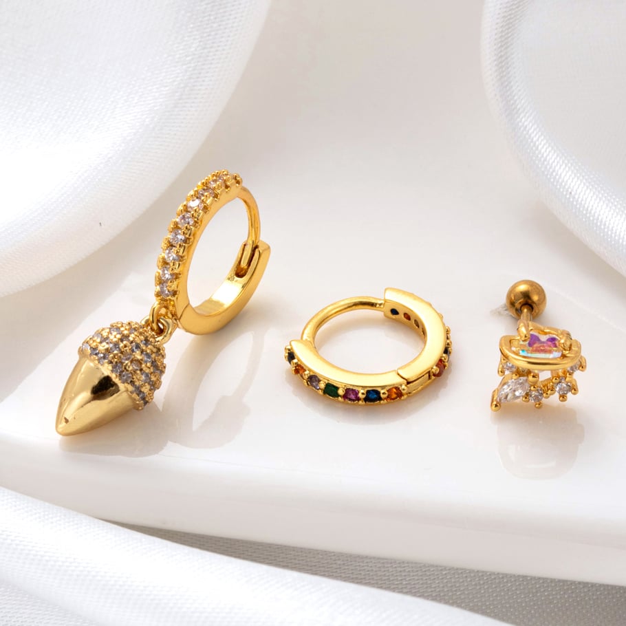 1 Paar Simple Series Simple Heart Kupfer Kein Beschichtungsmaterial Zirkon Damen Ohrstecker Bild2