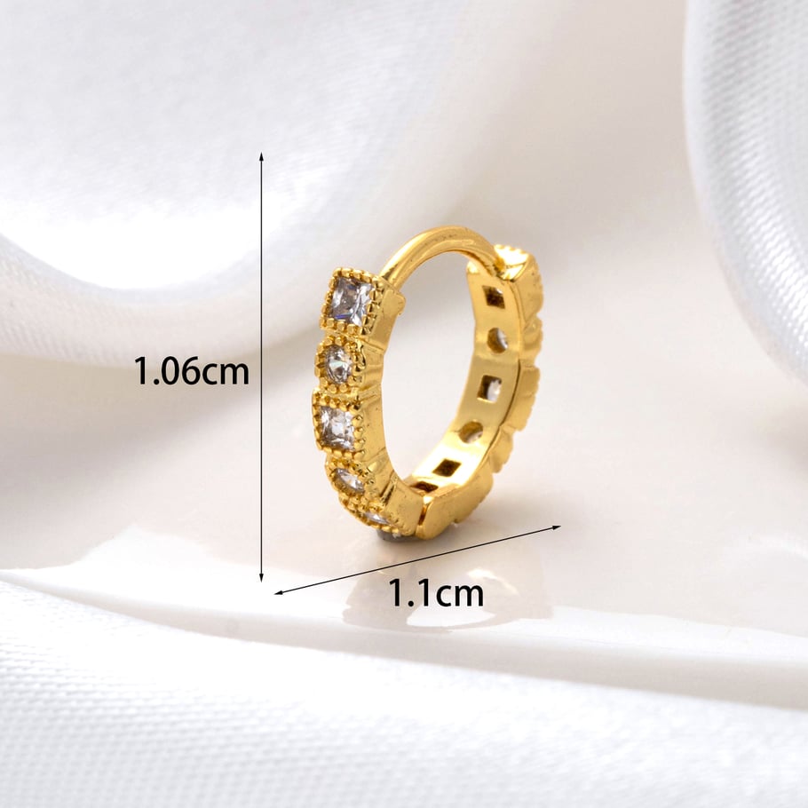 1 Pair Simple Series Classic Eye Copper No Plating Material Zircon Women Stud Earrings Picture2