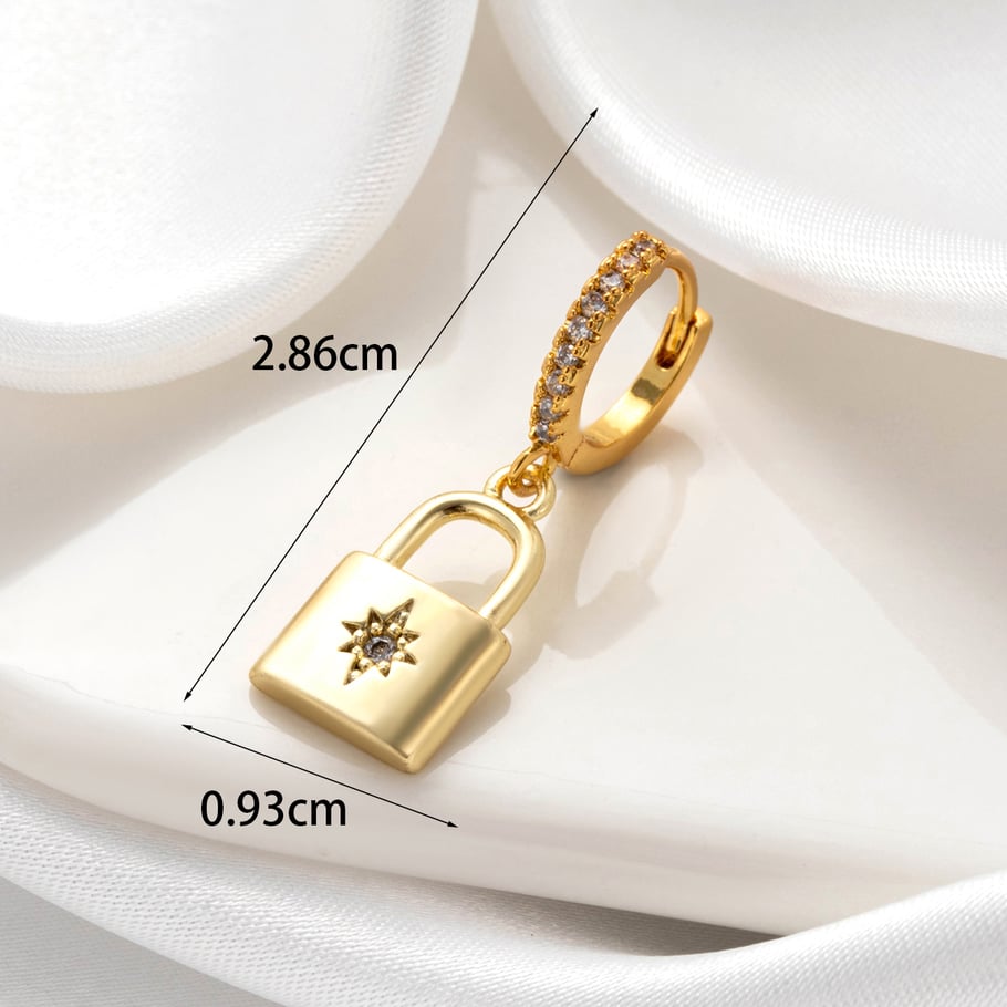 1 Paar Simple Series Klassische Sonne/Mond Kupfer Kein Beschichtungsmaterial Zirkon Damen Ohrstecker Bild2