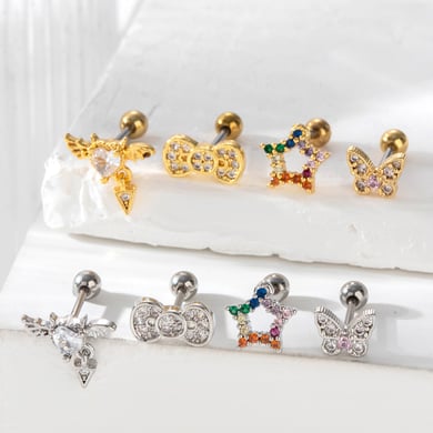 1 Pair Simple Series Classic Heart Titanium Steel No Plating Material Zircon Women Stud Earrings h5 Picture2