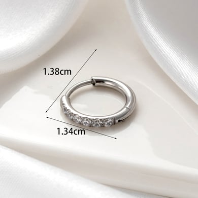 1 Paar Simple Series Klassische geometrische Titanstahl ohne Beschichtungsmaterial Zirkon Damen Ohrstecker h5 Bild2