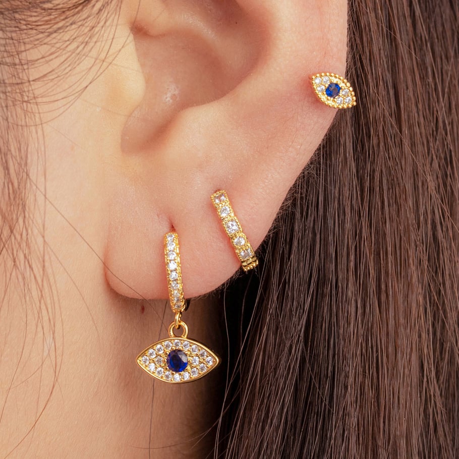 1 Pair Simple Series Classic Eye Copper No Plating Material Zircon Women Stud Earrings 