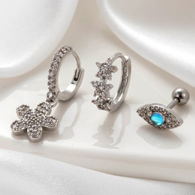 1 Paar Simple Series Klassische Blume Kupfer Kein Beschichtungsmaterial Zirkon Damen Ohrstecker h5 Bild2