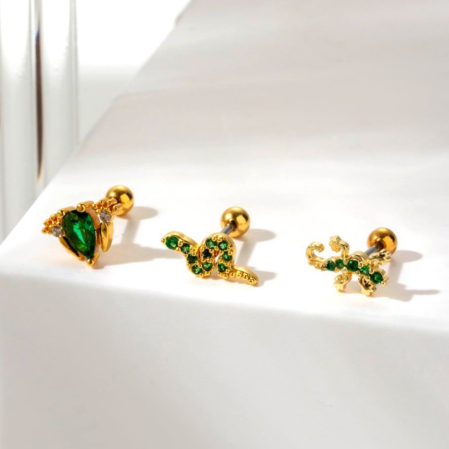 1 Piece Simple Series Classic Animal Titanium Steel No Plating Material Zircon Women Stud Earrings Picture2