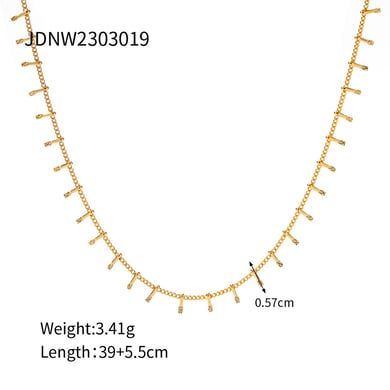 1 Piece Simple Series Europe and America line Stainless Steel 18K Gold Plated Women Pendant Necklaces h5 Picture2