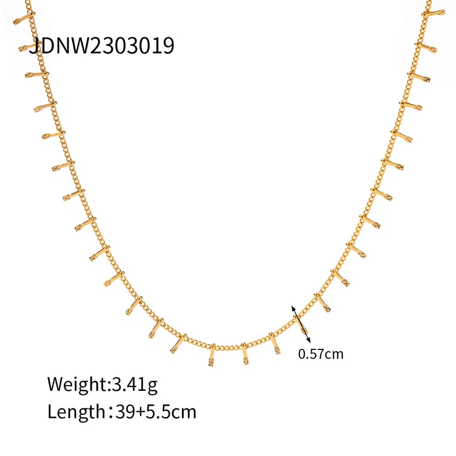 1 Piece Simple Series Europe and America line Stainless Steel 18K Gold Plated Women Pendant Necklaces Picture2