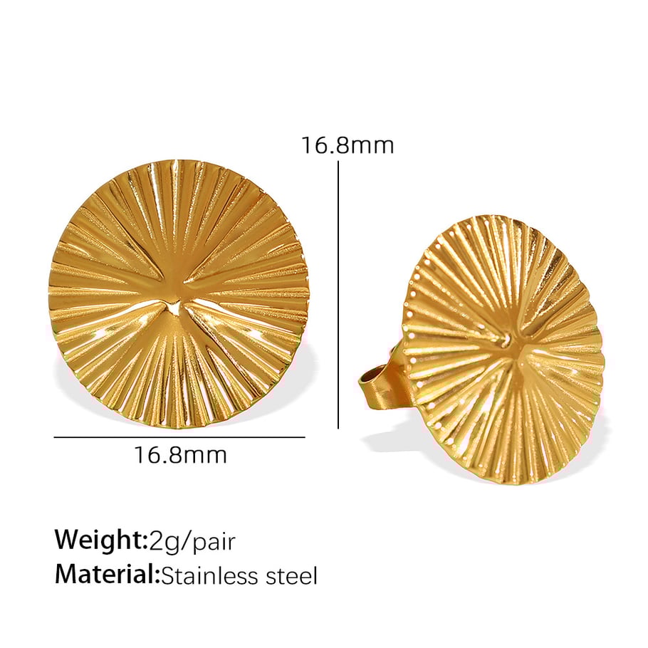 1 Pair Simple Series Retro Geometric Stainless Steel 18K Gold Plated Women Stud Earrings Picture2