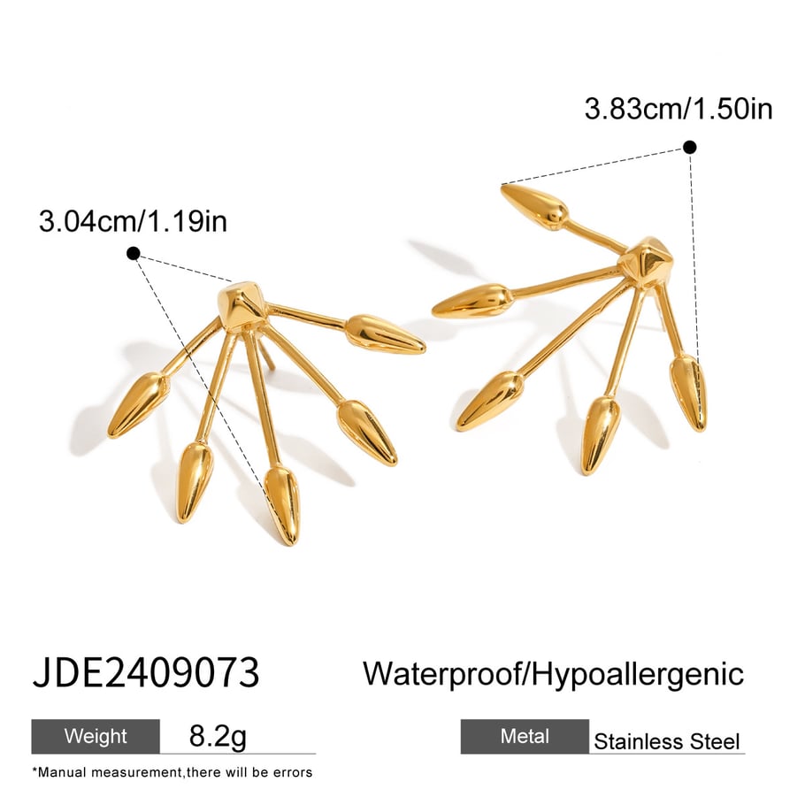 1 Pair Simple Series ins style line Stainless Steel 18K Gold Plated Women Stud Earrings Picture2