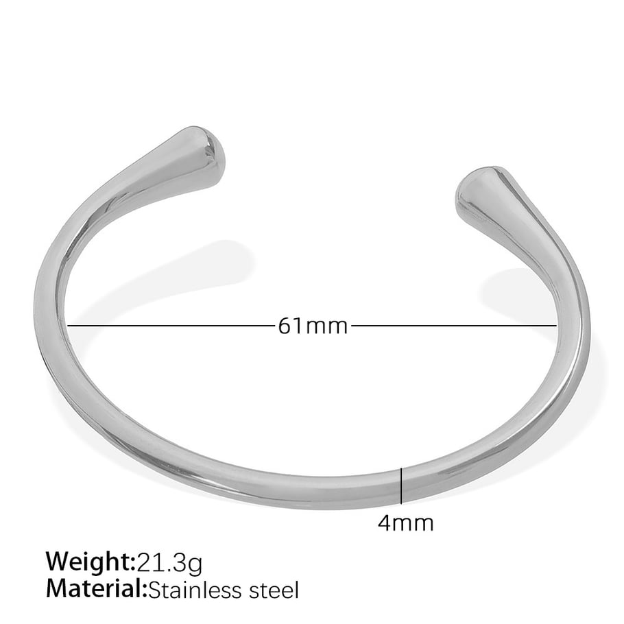 1 piece simple series simple solid color stainless steel  gold plated women bangles Picture2