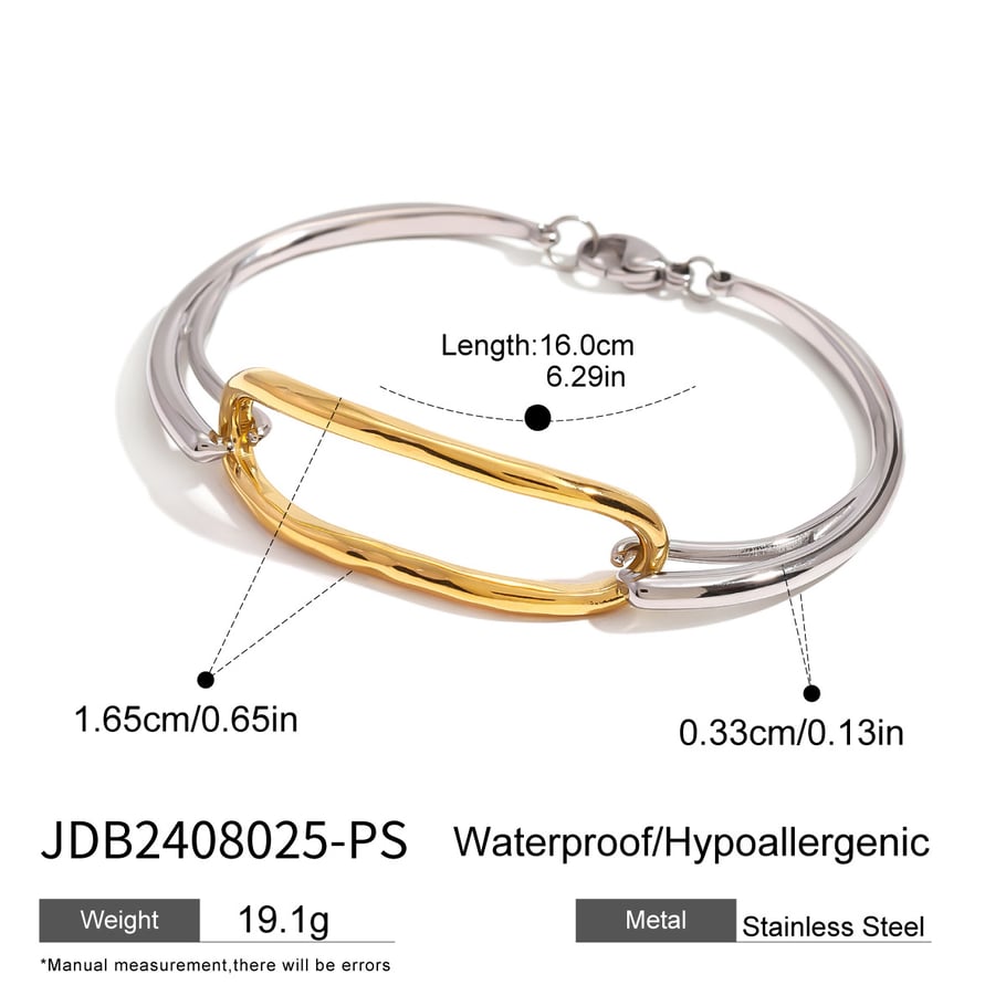 1 stück simple series ringförmige edelstahl 18 karat vergoldete damenarmreifen h5Bild2
