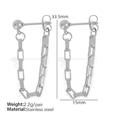 1 Paar Simple Series Einfache Quaste Edelstahl 18 Karat vergoldet Damen Tropfenohrringe h5 Bild2