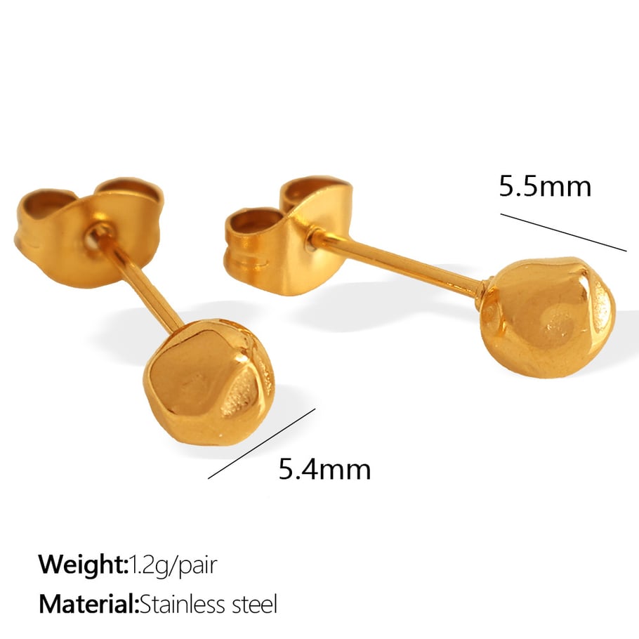 1 Pair Simple Series Simple Geometric Titanium Steel 18K Gold Plated Women Stud Earrings Picture2